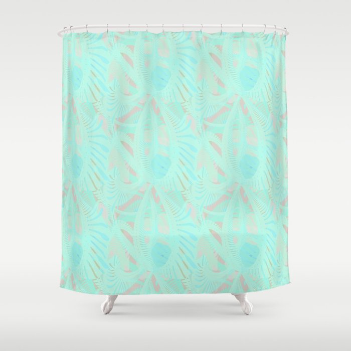 Swirling Palm Tropical Shower Curtain