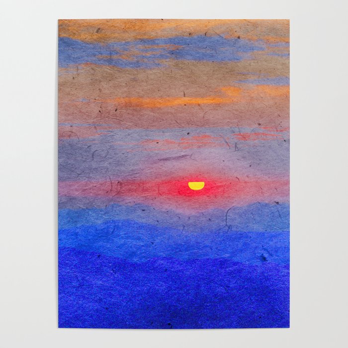 Paper-textured Sunset Poster