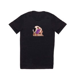 Golden Retriever With Purple Flower T Shirt