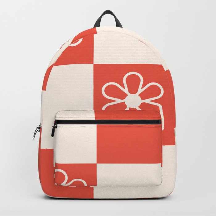 Red shop checkered backpack