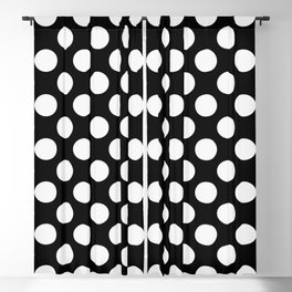 Black and White Classic Polka Dot Minimalist Pattern Blackout Curtain