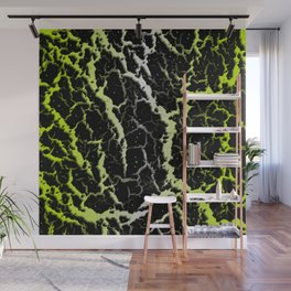 Cracked Space Lava - Lime Yellow/White Wall Mural