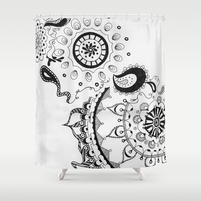 Black And White Boho Shower Curtain By Nicolehittner