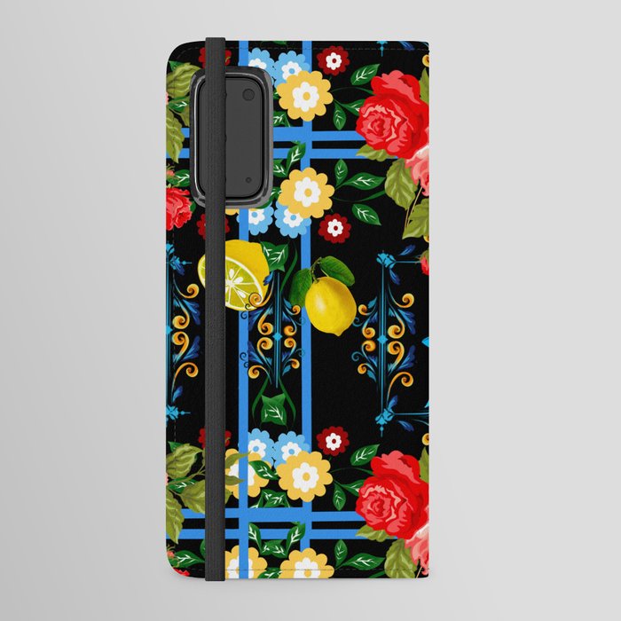 Italian,Sicilian art,majolica,tiles,Flowers Android Wallet Case