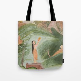 Worship of the Sun (Surya Puja) by Chokha - 19th Century Classical Indian Art Tote Bag
