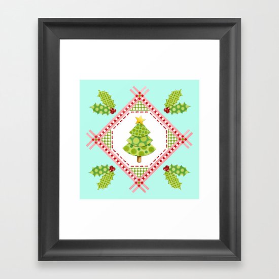 Holiday Polka Dots Framed Art Print