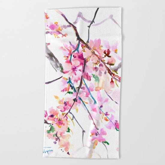 Cherry Blossom Beach Towel