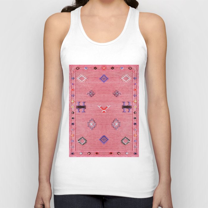 Lovely Pink Oriental Traditional Moroccan Handmade Printable Style  Tank Top