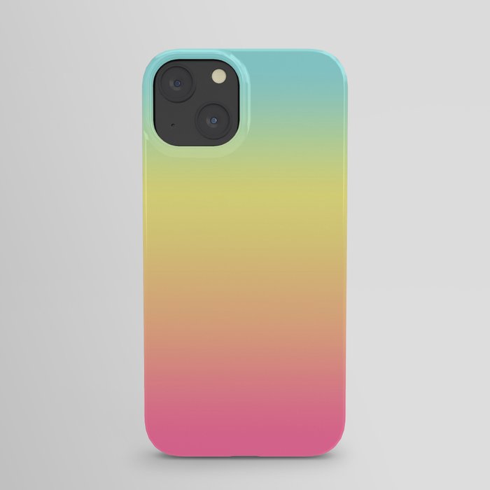 Boho Turquoise Pink Rainbow Ombre iPhone Case