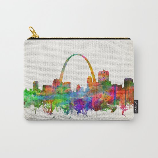 st louis city skyline watercolor Carry-All Pouch