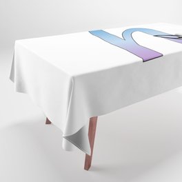 Butterfly Silhouette on Monogram Lower Case h Gradient Blue Purple Tablecloth