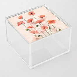 Poppies Watercolor  Acrylic Box