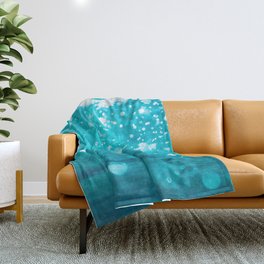 Underwater Bubbles with Sunlight in a Blue Ocean Pattern Throw Blanket