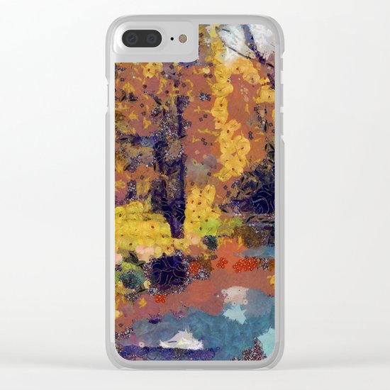 Autumn pond in the park Clear iPhone Case