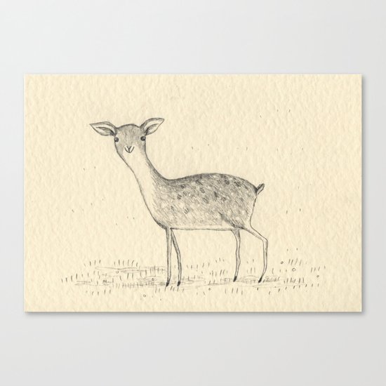 Monochrome Deer Canvas Print