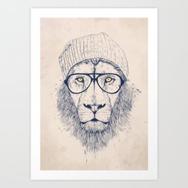 Cool lion Art Print