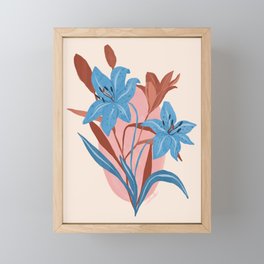 Blue Lilies Framed Mini Art Print
