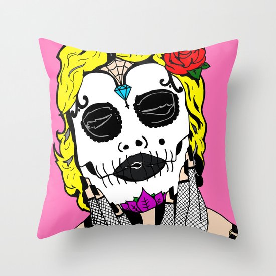 Dia De Los Marilyn En COLOR! Throw Pillow