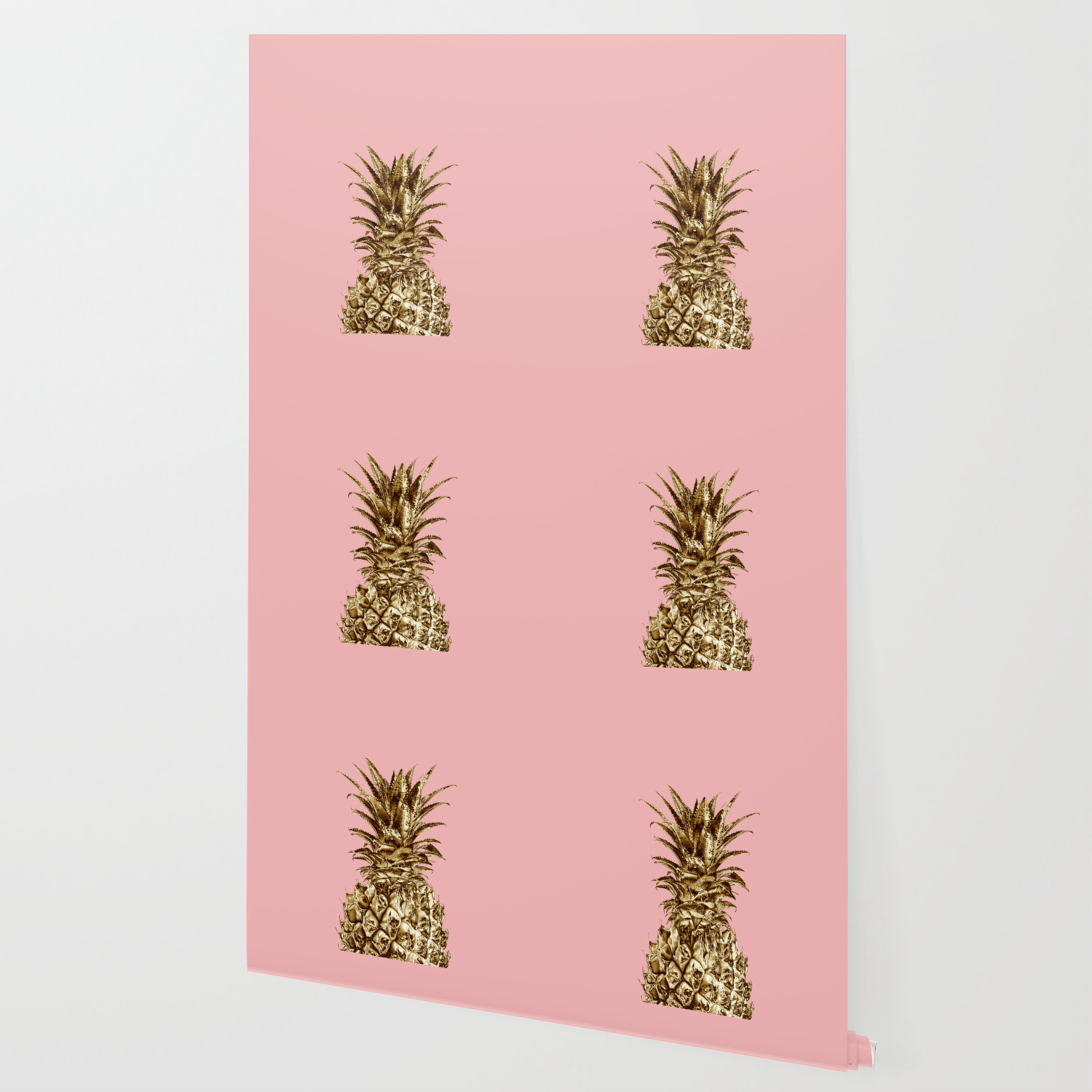 Elegant Gold Pink Pineapple Wallpaper By Naughtycat Society6