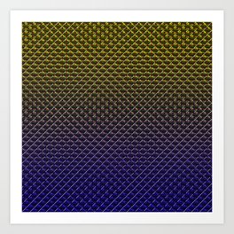 Blue to Yellow Diamond Ombre Pattern Art Print