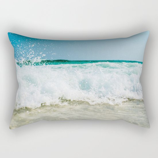 Waves CRashing on the beach Rectangular Pillow