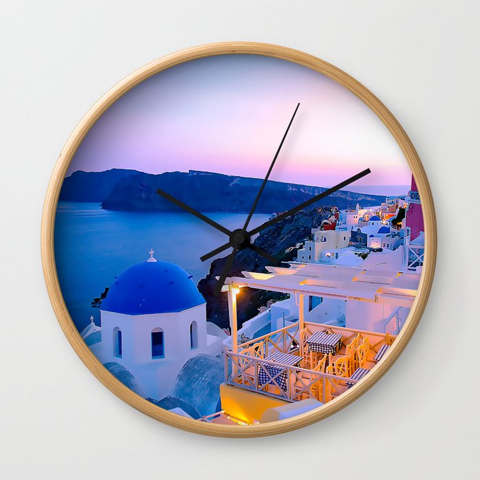 Santorini Sunset II Wall Clock