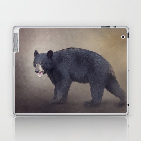 Young American Black Bear Digital Painting Laptop Ipad Skin By Svetlanna