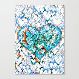 Stained glass mosaic love - By Brian Vegas Canvas Print