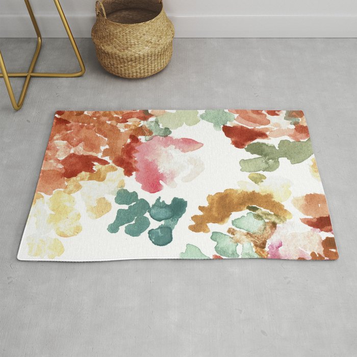 Multicolor Floral Abstract  Rug