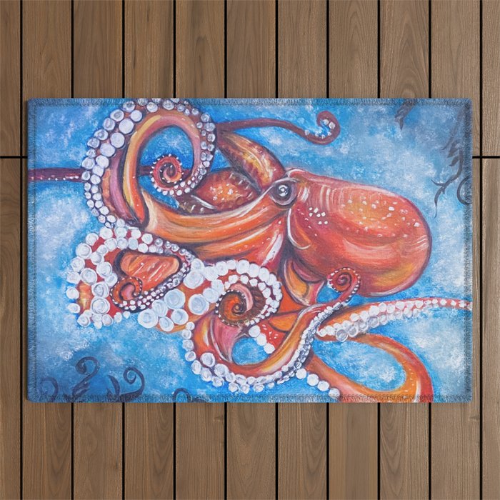Colorful Octopus Outdoor Rug