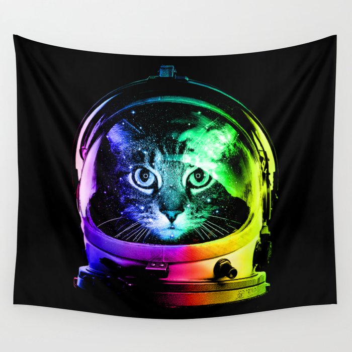 Astronaut Cat Wall Tapestry