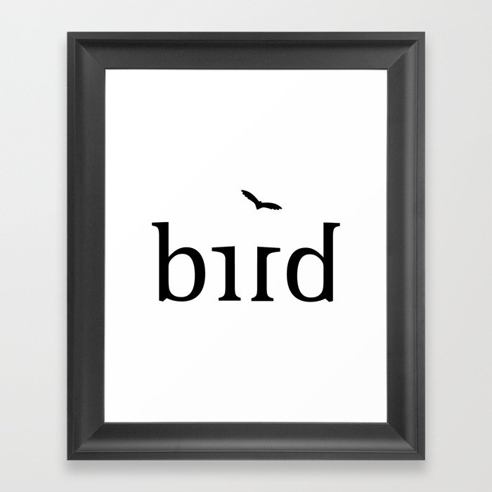 BIRD ambigram Framed Art Print