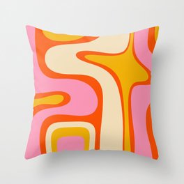 Retro Abstract Copacetic Pattern Pink Orange Yellow Throw Pillow