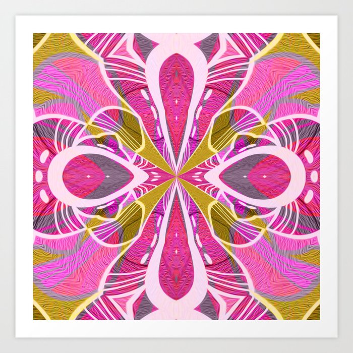 Ultra Classic Psychedelic Floral Textile Pop Art Art Print By Carlieamberpartridge Society6