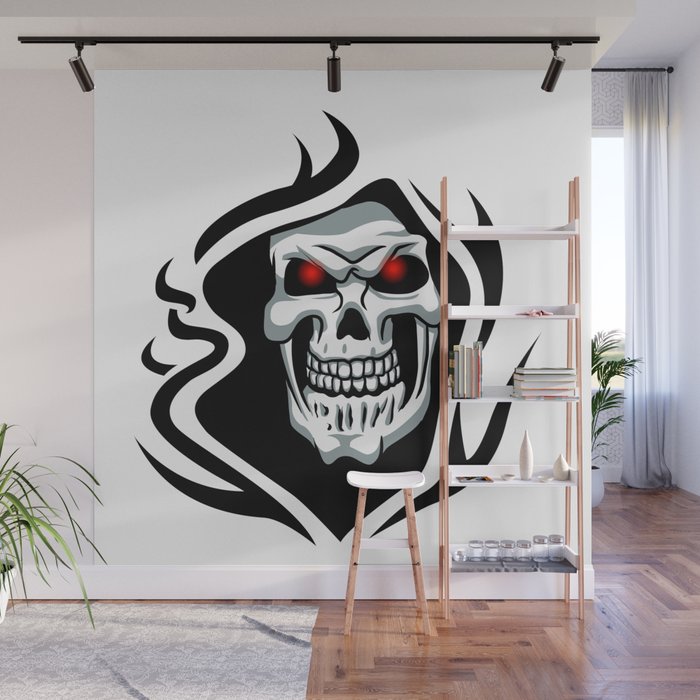 Skull Tribal Tattoo Wall Mural By Marios Society6