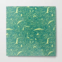 Scattered Critters Pattern Metal Print