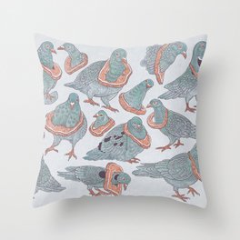 Pigeon Bread Necklaces Throw Pillow