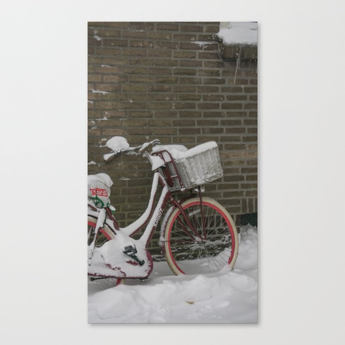 Dutch Bike Still live - Typical Winter Scene in the Netherlands - Travel Photography Canvas Print