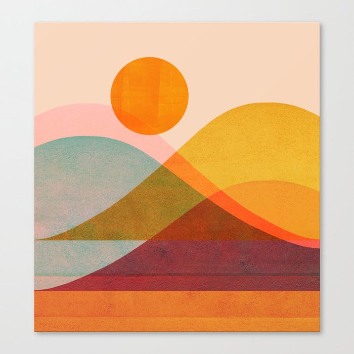 Abstraction_SUNSET_LANDSCAPE_POP_ART_Minimalism_018X Canvas Print