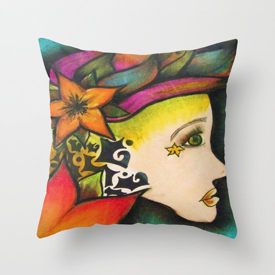 Nicole (Flower) Throw Pillow