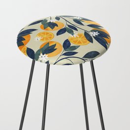 Oranges branch and flowers Counter Stool