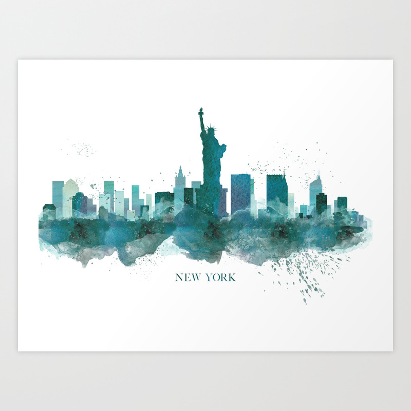 Nyc Skyline Silhouette Art Print By Designswifthome Society6