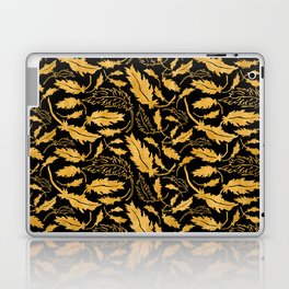 Gold And Black Leaves Collection Laptop Skin