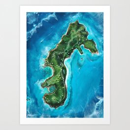 Water Island Map Art Print
