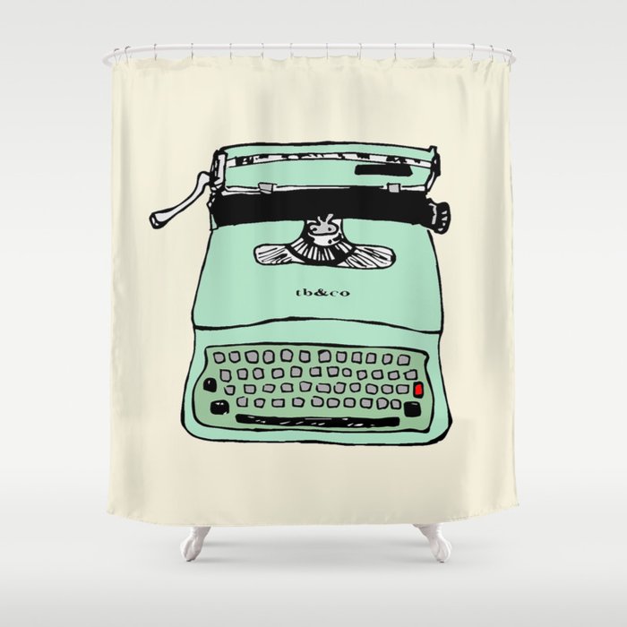 Lettera 22 typewriter fifties style 1950 - 50s style - Olivetti facsimile Shower Curtain