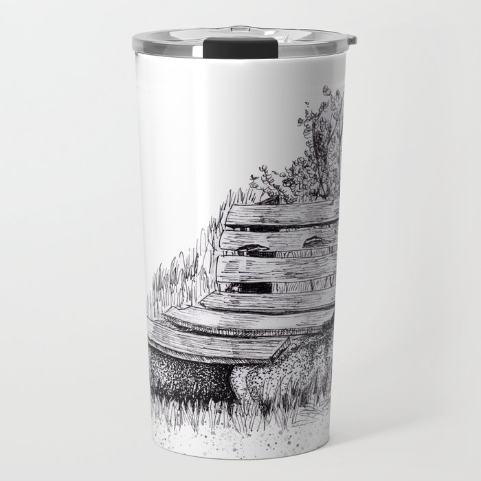 Traces of Time - Pen and Ink Drawing Travel Mug