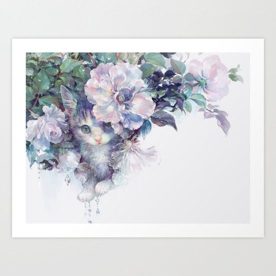 secret behind flowers Art Print