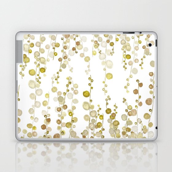 golden string of pearls watercolor Laptop & iPad Skin
