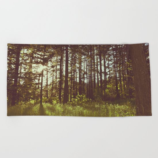 Summer Forest Sunlight Beach Towel