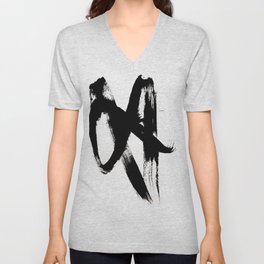 Brushstroke 2 - simple black and white V Neck T Shirt